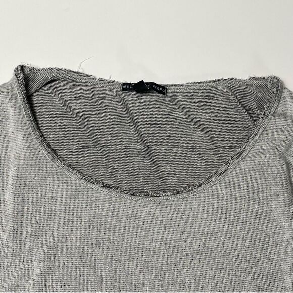 Truly Madly Deeply Oversized Boxy Raw Hem Heathered Tee Shirt Women's Size M-L - Picture 12 of 13